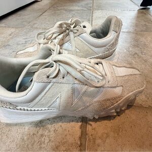 New Balance Cream/White Athletic Sneakers